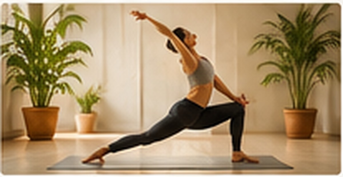 A gentle yoga practice in a bright room
