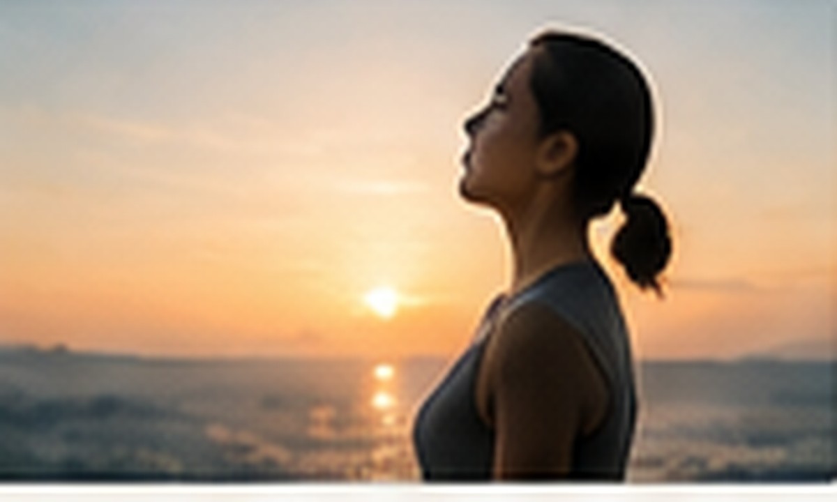 A quiet seated breathing practice at sunset